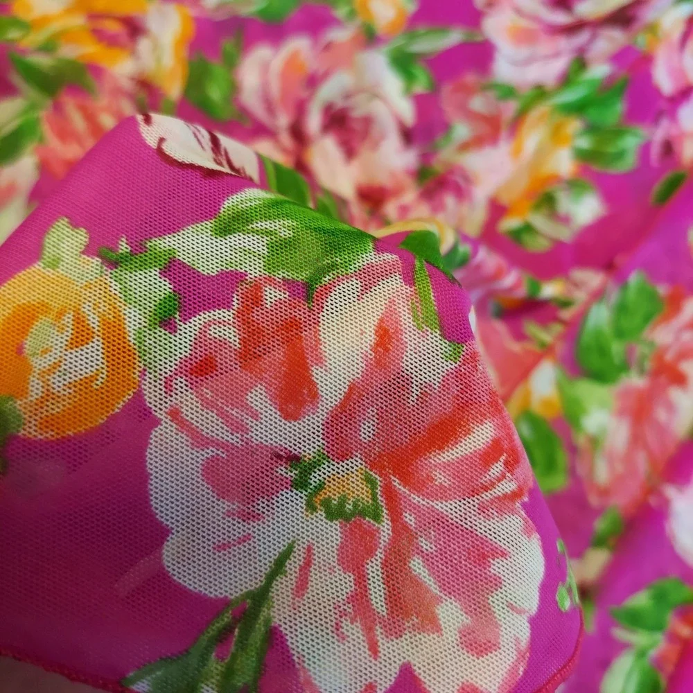 Beach Belle Swimsuits For All Pink Floral Mesh Sarong Wrap‎ Swim Cover Up Plus